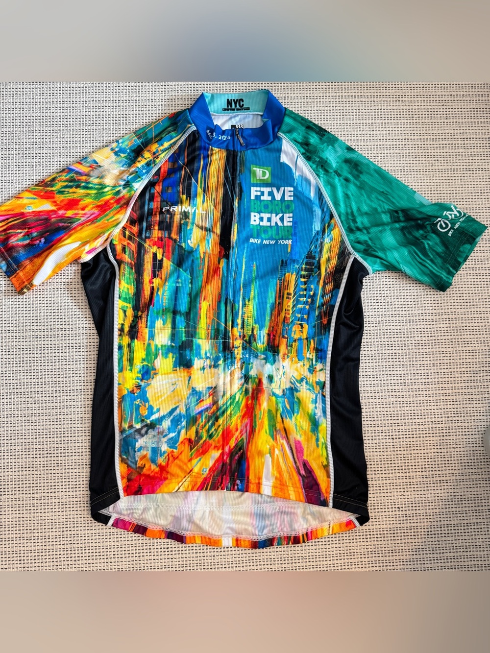 Primal Five Boro Bike Tour NYC 2026 Limited Ed Multicolor Cyclist Jersey Sz M